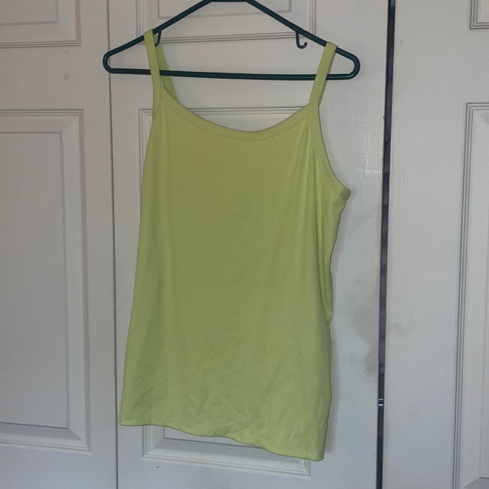 XL like green undershirt, spaghetti strap.